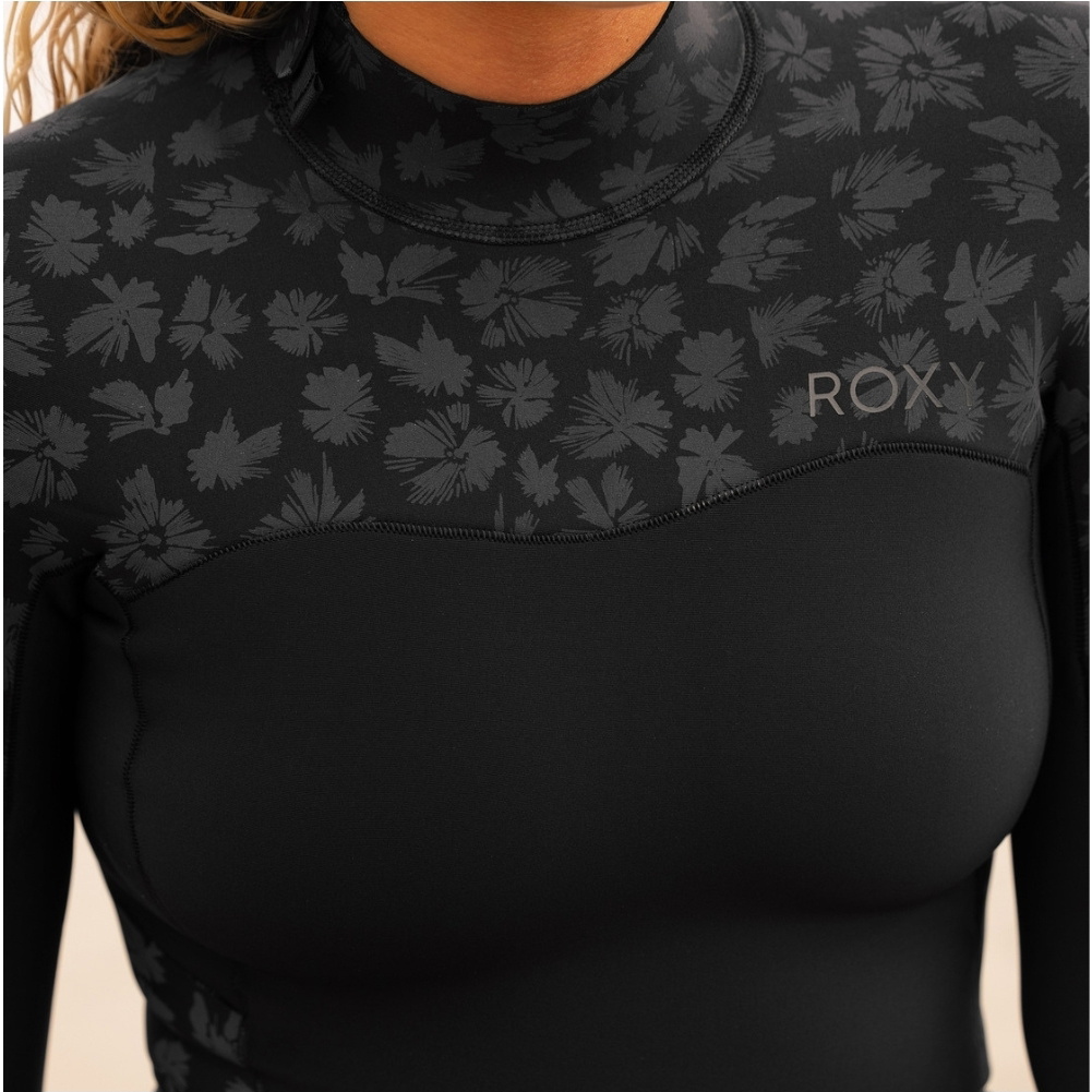 2026 Roxy Dame Swell -serien 2mm Langærmet Back Zip Shorty Våddragt ERJW403054 - Black